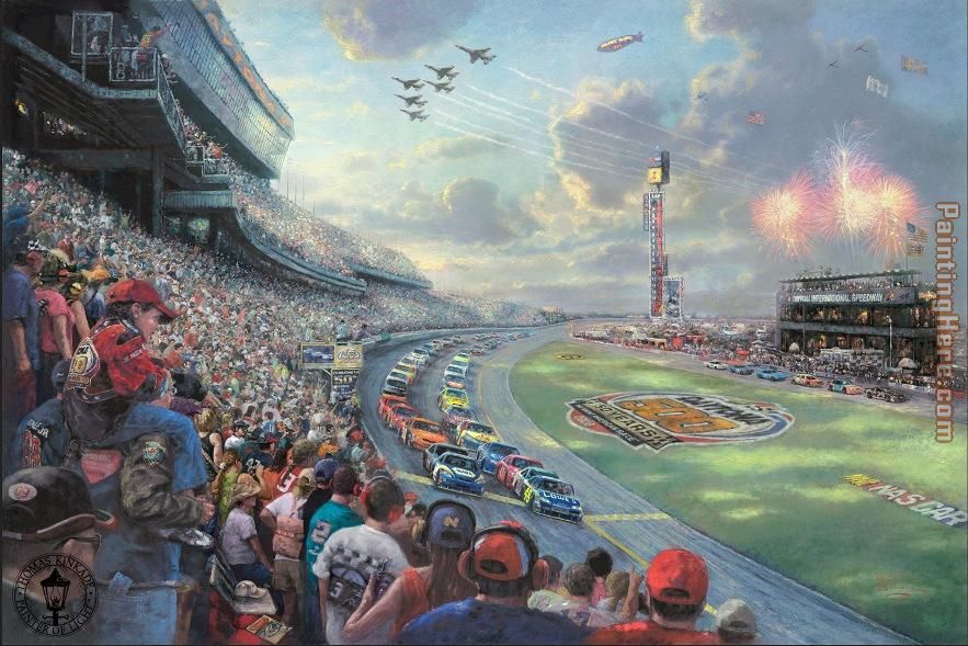 NASCAR THUNDER painting - Thomas Kinkade NASCAR THUNDER art painting